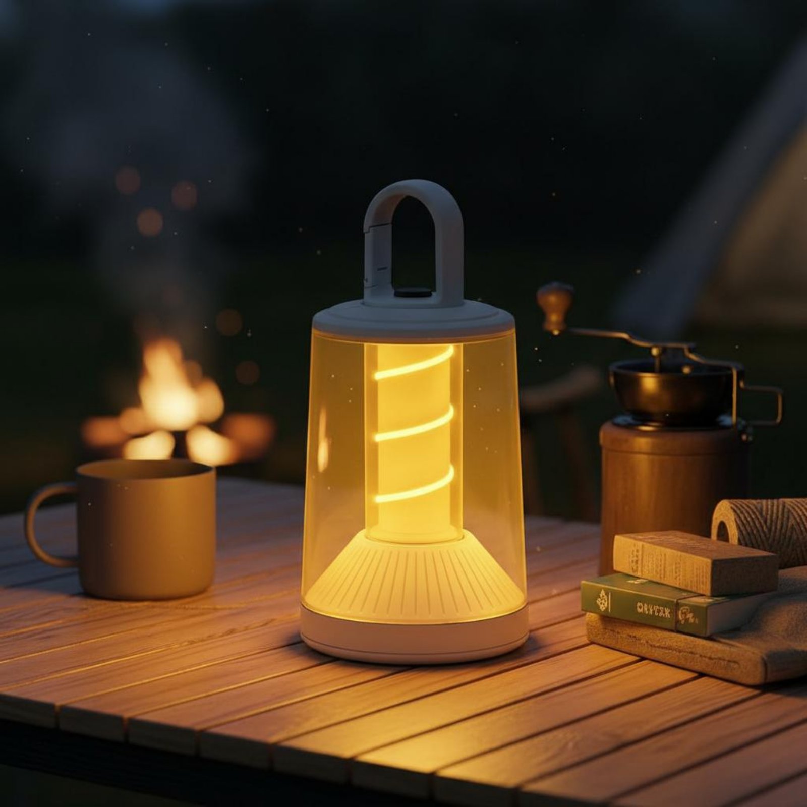 電池式吊り下げランタン 360 °   照明 ポータブルアン - Camping Lantern のレビューと価格