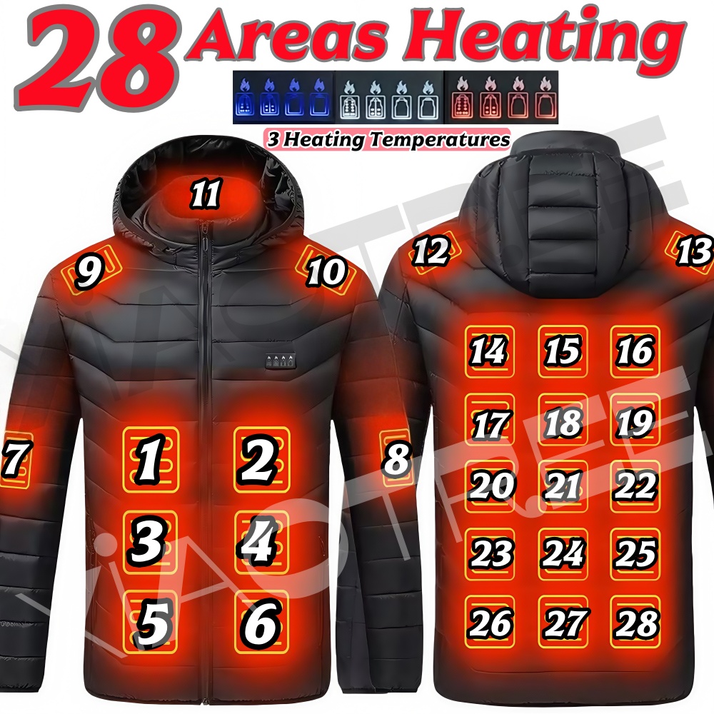 28 エリア男性女性用加熱ジャケット冬 USB 加熱ジャケッ - Camping Outdoor Clothing のレビューと価格