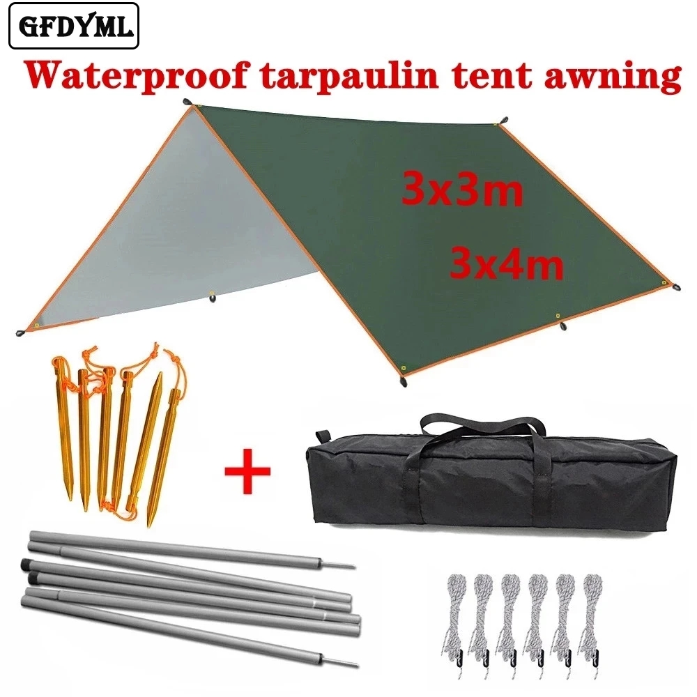 超軽量防水日よけ,屋外キャンプハンモック,ビーチシェルター, - Waterproof Tarp Shelter のレビューと価格