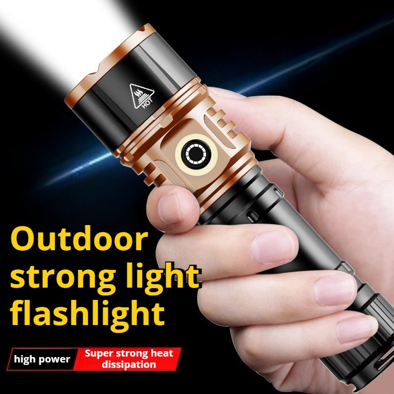 強力な光ハイパワー LED 懐中電灯タイプ C 充電防水アル - Outdoor Camping Lantern のレビューと価格