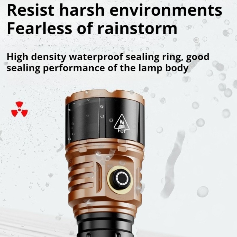 強力な光ハイパワー LED 懐中電灯タイプ C 充電防水アル - Outdoor Camping Lantern のレビューと価格