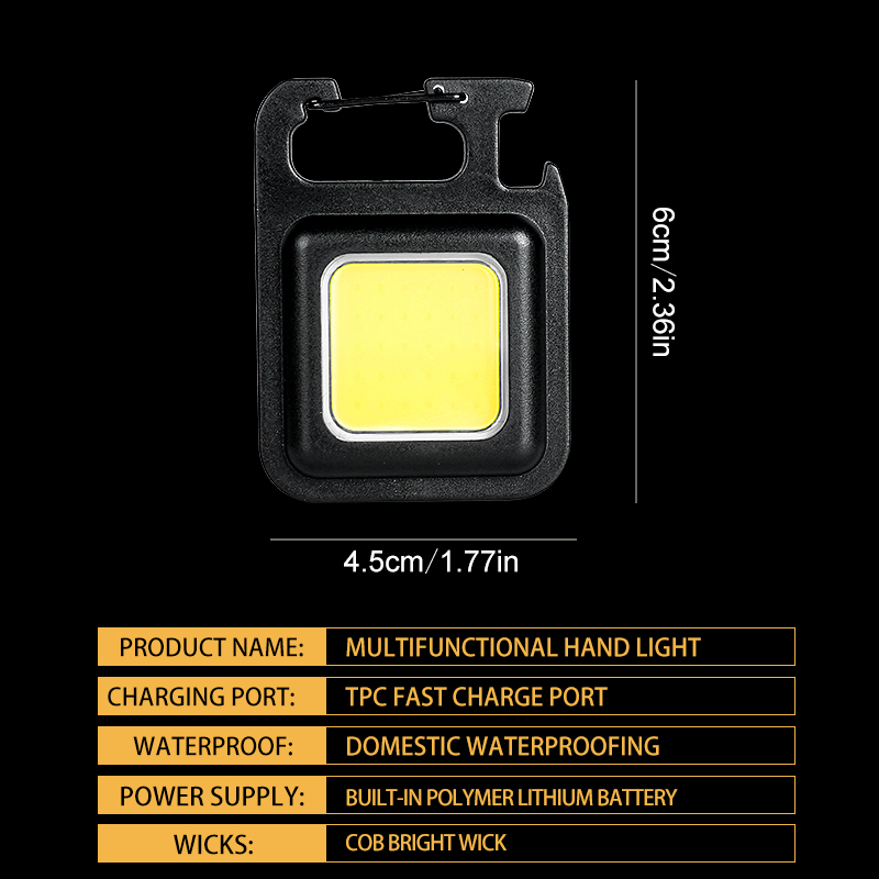 超高輝度で便利な携帯用ミニCOBキーホルダー懐中電灯、充電式 - Camping Lantern のレビューと価格