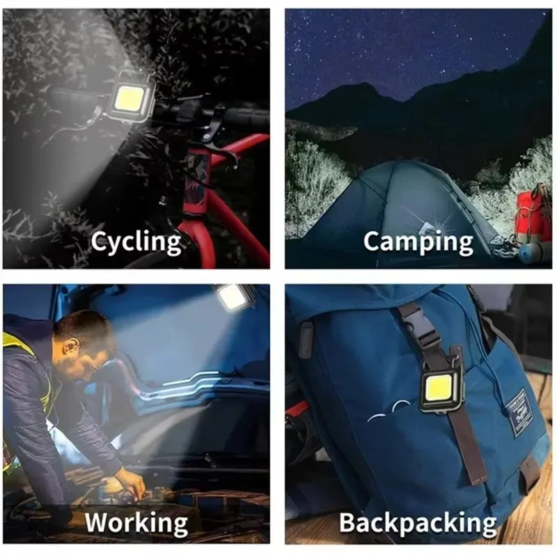 超高輝度で便利な携帯用ミニCOBキーホルダー懐中電灯、充電式 - Camping Lantern のレビューと価格