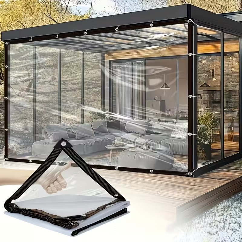 厚手の透明PVCタープ、頑丈な防水・耐候性カバー、屋外パティ - Waterproof Tarp Shelter のレビューと価格