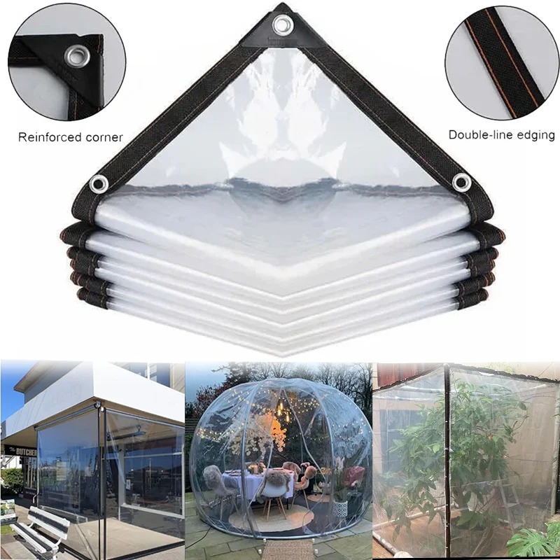 厚手の透明PVCタープ、頑丈な防水・耐候性カバー、屋外パティ - Waterproof Tarp Shelter のレビューと価格
