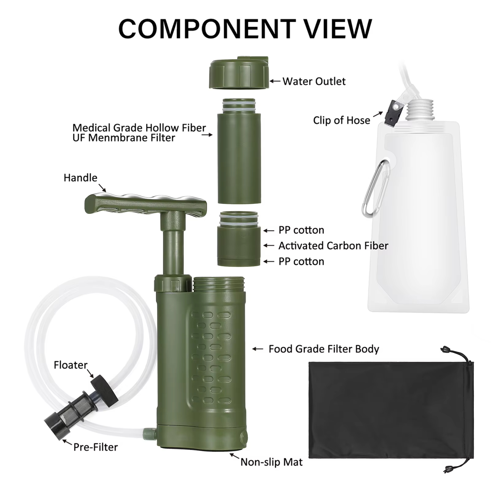 屋外緊急濾過ツール ハイキング浄水器 コンパクト 0.01ミ - Outdoor Camping Water Filter のレビューと価格