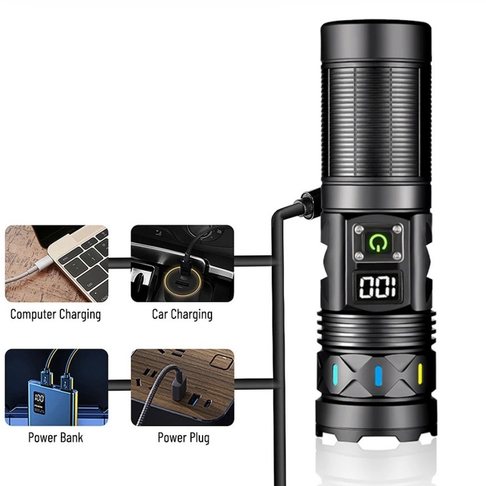 ハイパワー LED 懐中電灯伸縮ズーム USB 充電式ロング - Outdoor Camping Lantern のレビューと価格