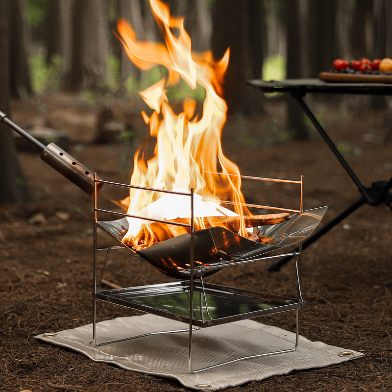 薪キャンプストーブポータブル折りたたみ屋外調理ストーブ防風フ - Outdoor Camping Stove Wood のレビューと価格