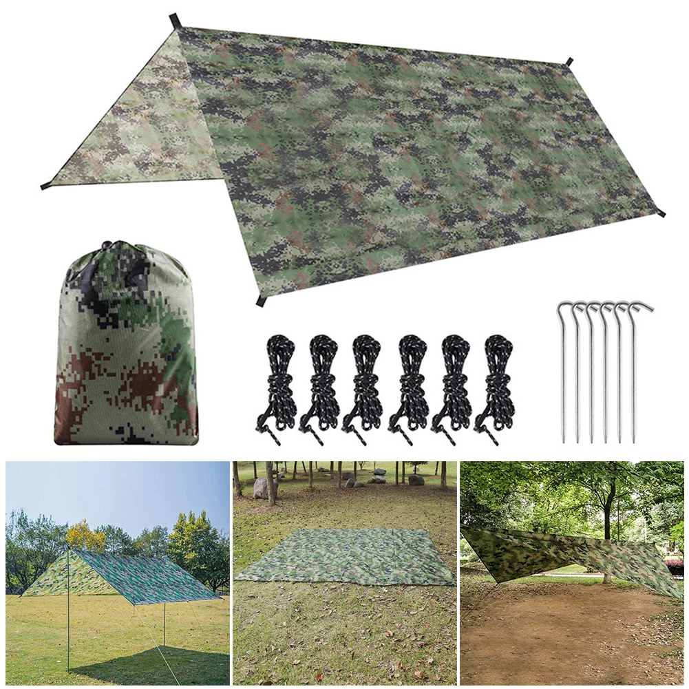 300x300cm 防水キャンプタープシェルターオーニングサ - Waterproof Tarp Shelter のレビューと価格